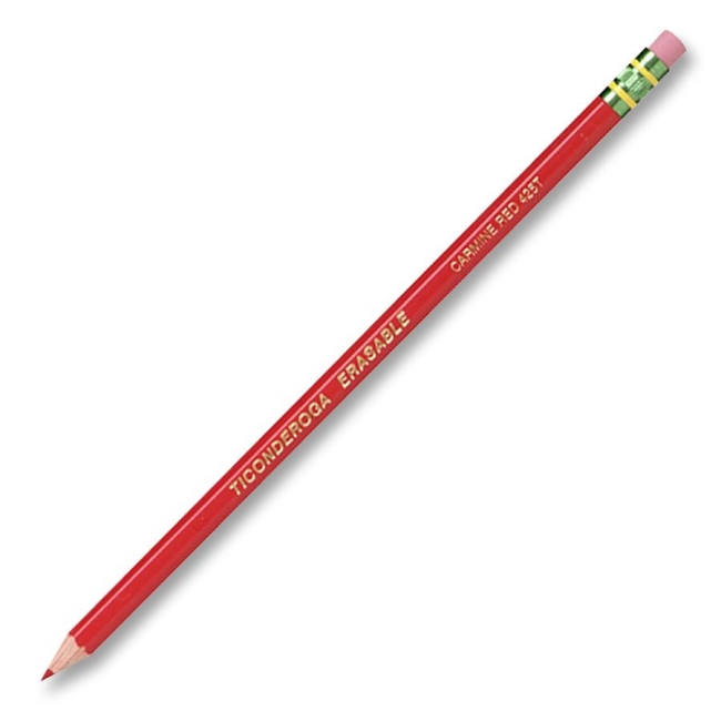 Dixon Ticonderoga Red Grading Pencil w/ Eraser (Single)